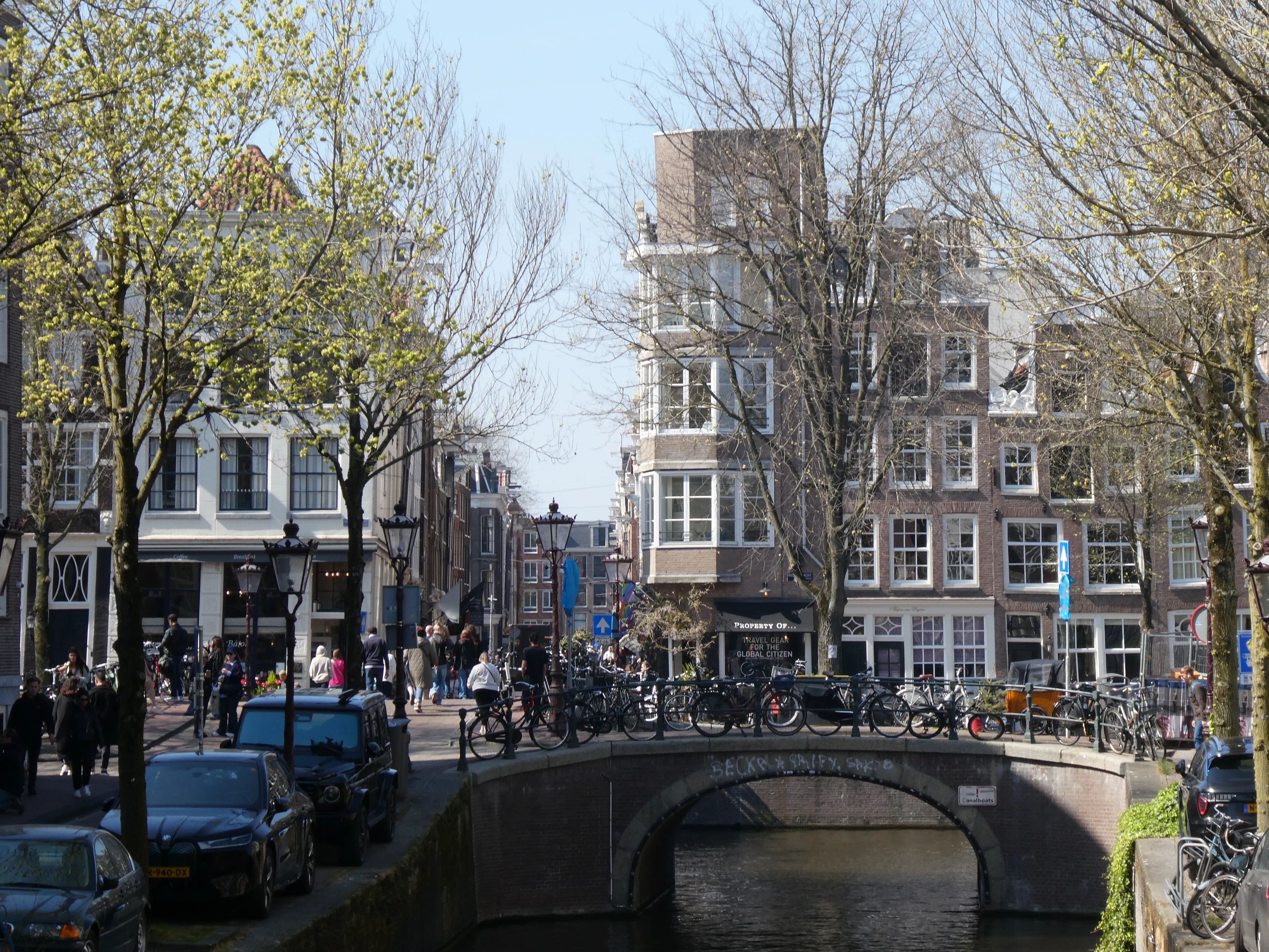 A canal-side view in Amsterdam
