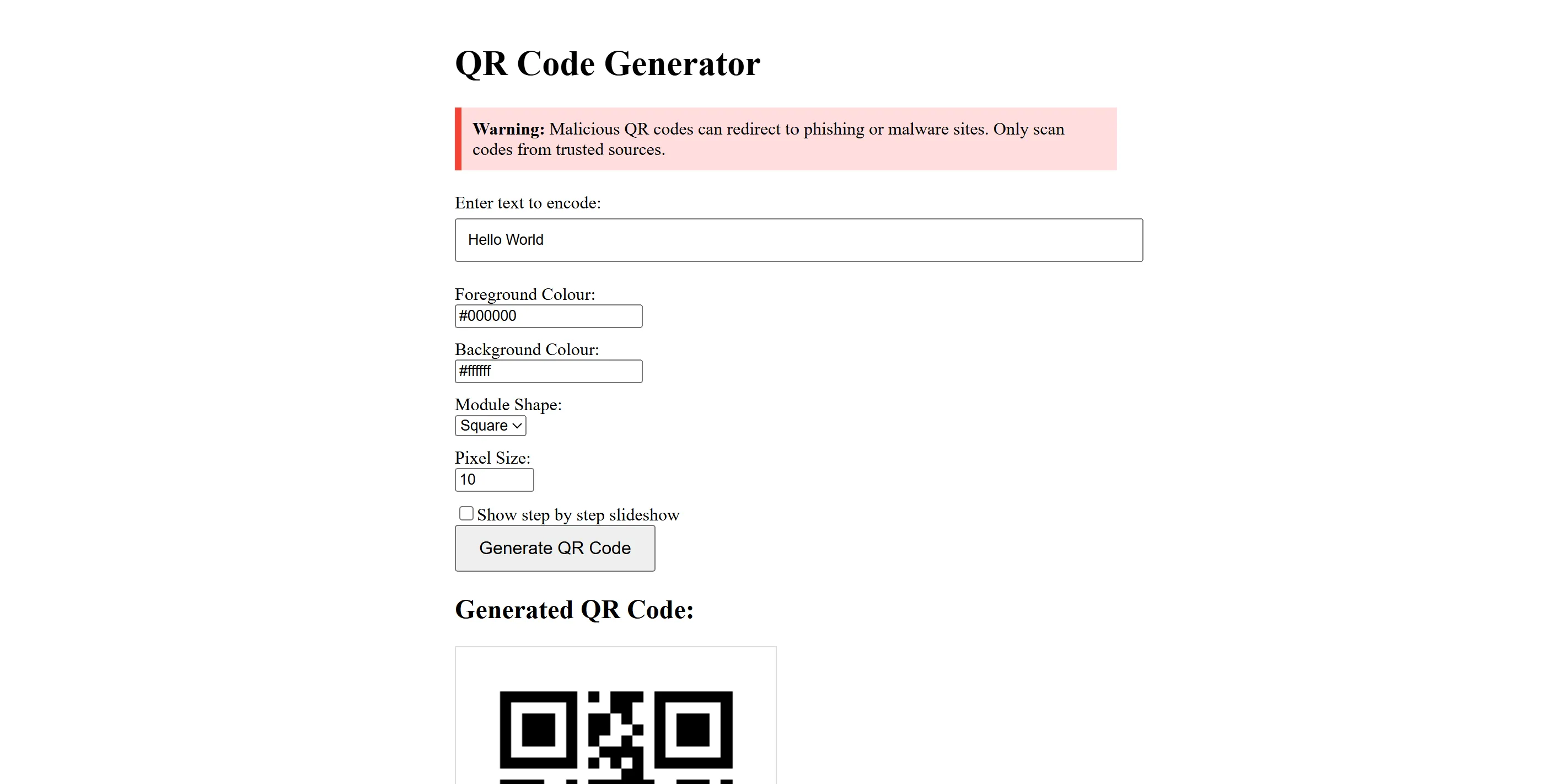 QR Code Generator project preview